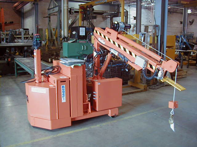 Powered Floor Crane with Swivel Boom and WInch
