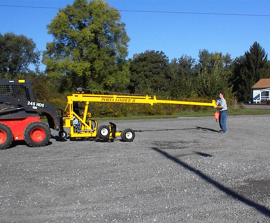 Portable Boom Crane Attached to a Loader